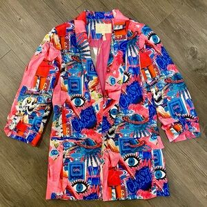 Colorful Graphic Women's Blazer